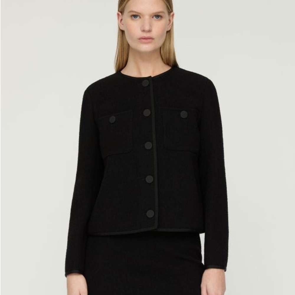 NWT Lafayette Wool Quilted Patch Pocket Jacket Sz S